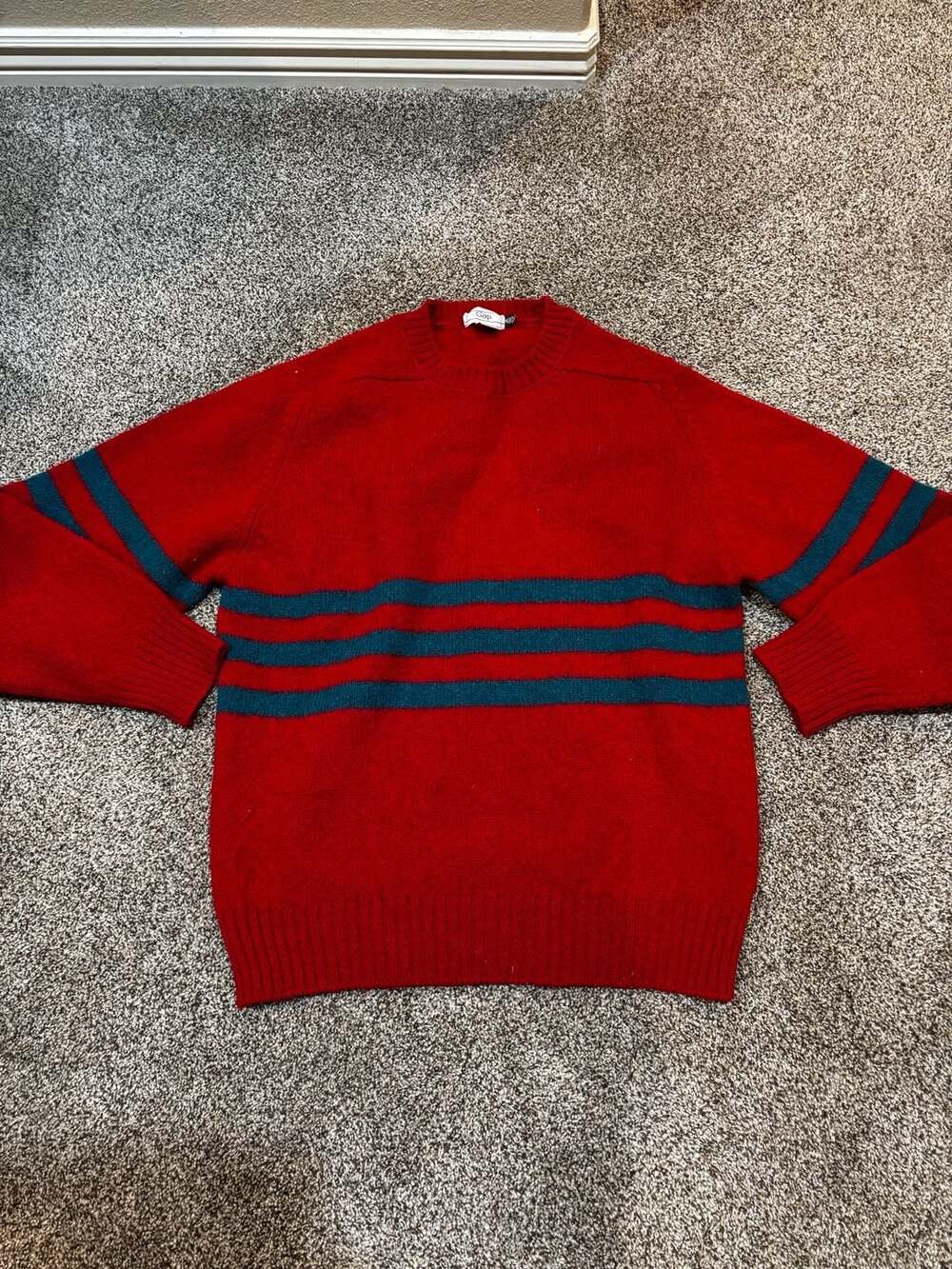 Vintage Gap 100% Shetland Wool Striped Sweater Made in Scotland